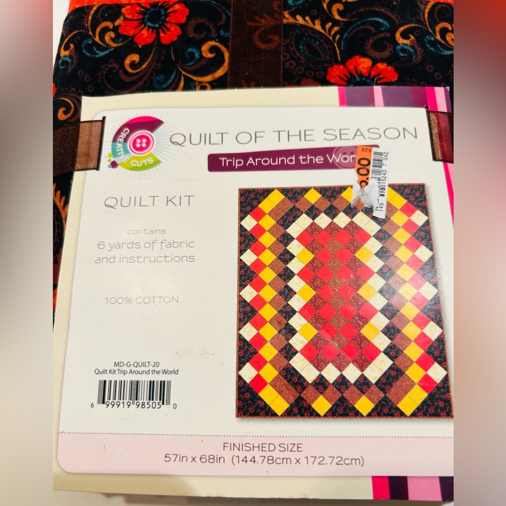 New Quilt Kit :Around the World. Quilt Of The Season Fall . 57 X 68 “ Finished